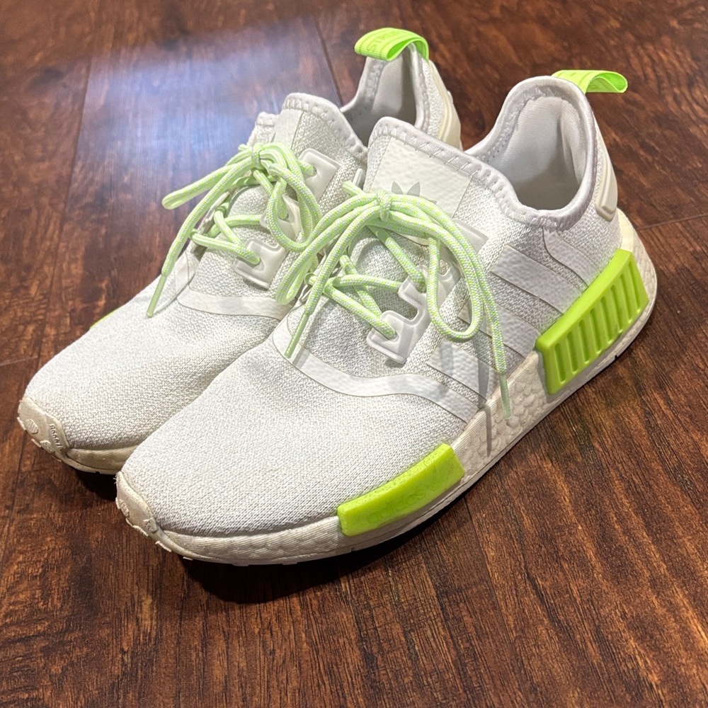 adidas White Sneakers with Neon Green Accents - Picture 12 of 12